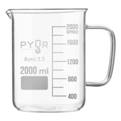 Glass Beaker Low Form With Spout And Graduations With Handle - 2000ml