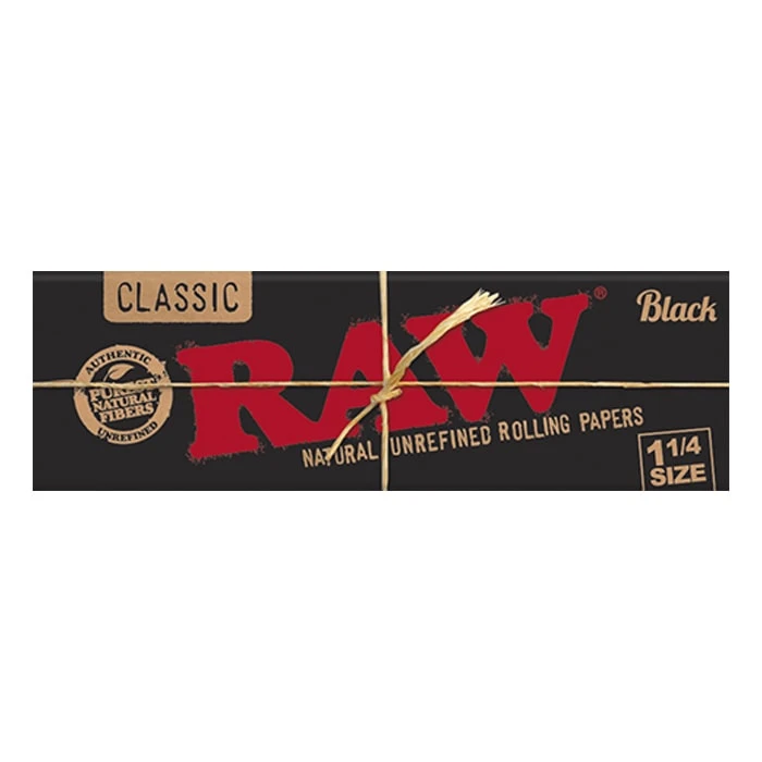 RAW Classic Black Papers 1-1/4'' 50 Leaves/Pack - Box Of 24 1 RAW Classic Black Papers 1-1/4'' 50 Leaves/Pack - Box Of 24