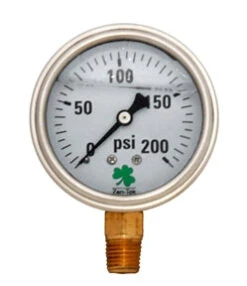 Glycerin Liquid Filled Pressure Gauge, 0 – 200 Psi